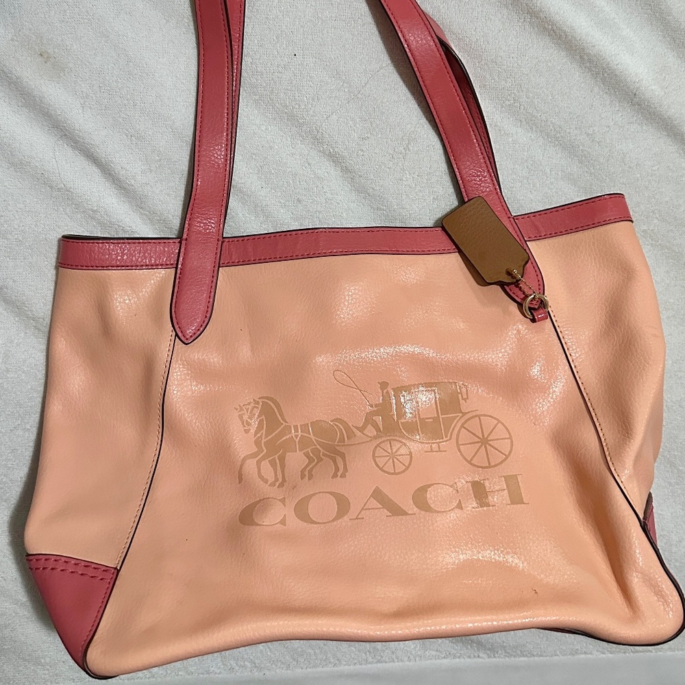 Coach With Horse & Carriage Leather Tote